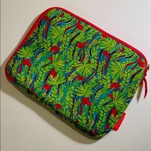 Lilly Pulitzer iPad sleeve green floral microfiber